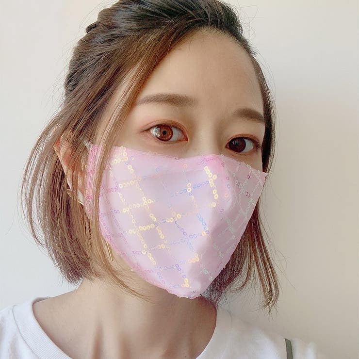 スパンコール付グリッターマスク 成人用 キラキラ | LAYLA | 詳細画像1 