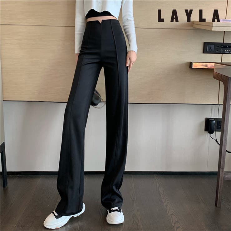ハイウエストスタイルアップルーズパンツ ファッション通販 女性