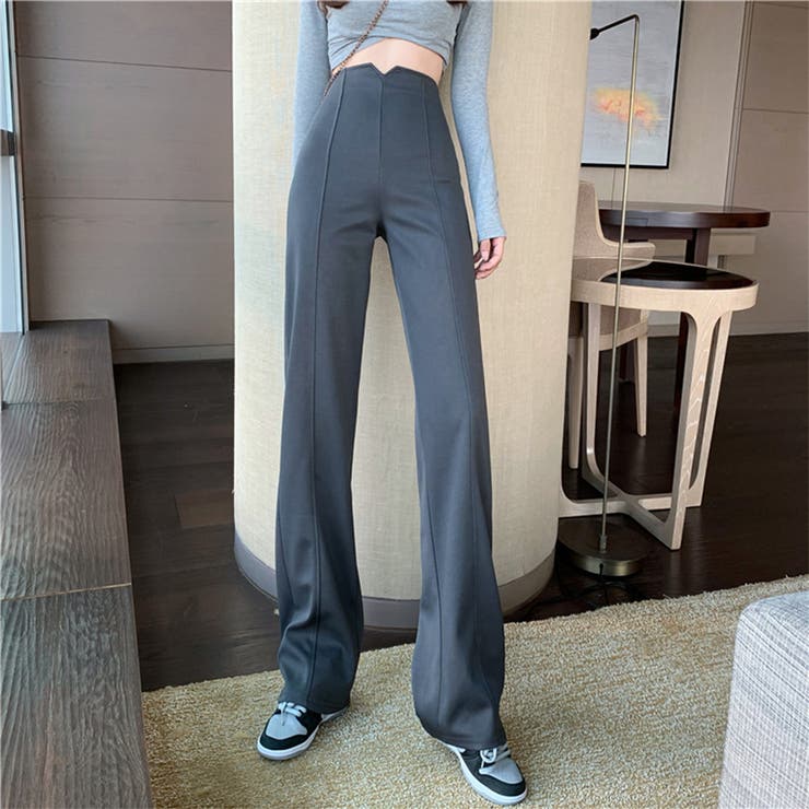 グレー | ハイウエストスタイルアップルーズパンツ ファッション通販 女性 | LAYLA