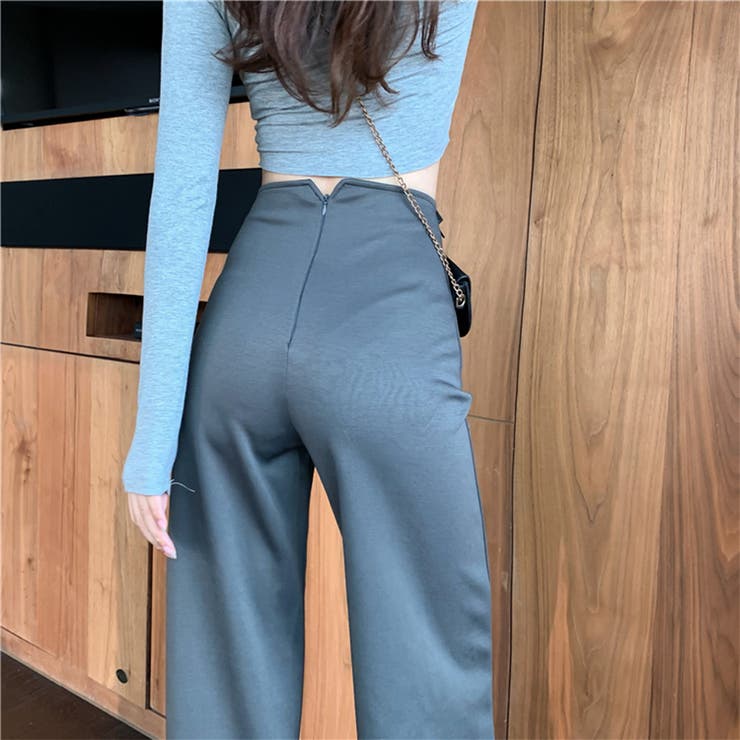 ハイウエストスタイルアップルーズパンツ ファッション通販 女性