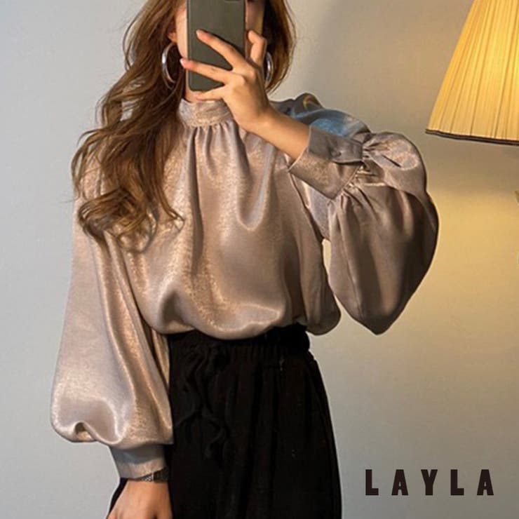 ブラウン | 袖ボリュームブラウス ファッション通販 女性 | LAYLA
