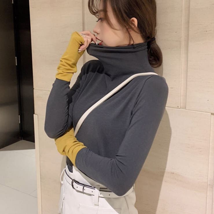 袖くしゅ配色ハイネックカットソー ファッション通販 女性 | LAYLA | 詳細画像7 