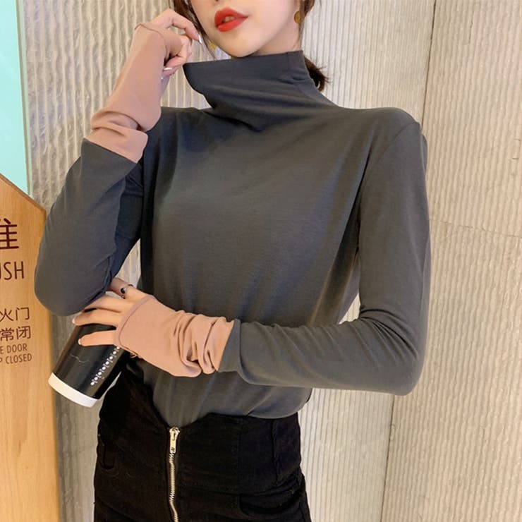 袖くしゅ配色ハイネックカットソー ファッション通販 女性 | LAYLA | 詳細画像9 