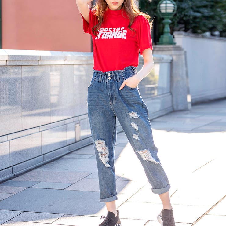 デニムブロークンイージーマムパンツ ファッション通販 女性 | LAYLA | 詳細画像2 