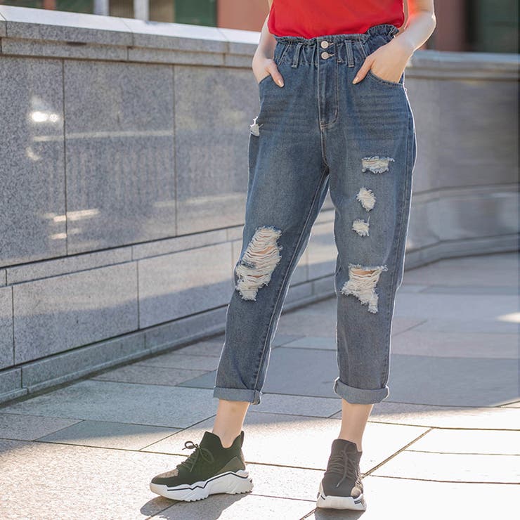 デニムブロークンイージーマムパンツ ファッション通販 女性 | LAYLA | 詳細画像3 