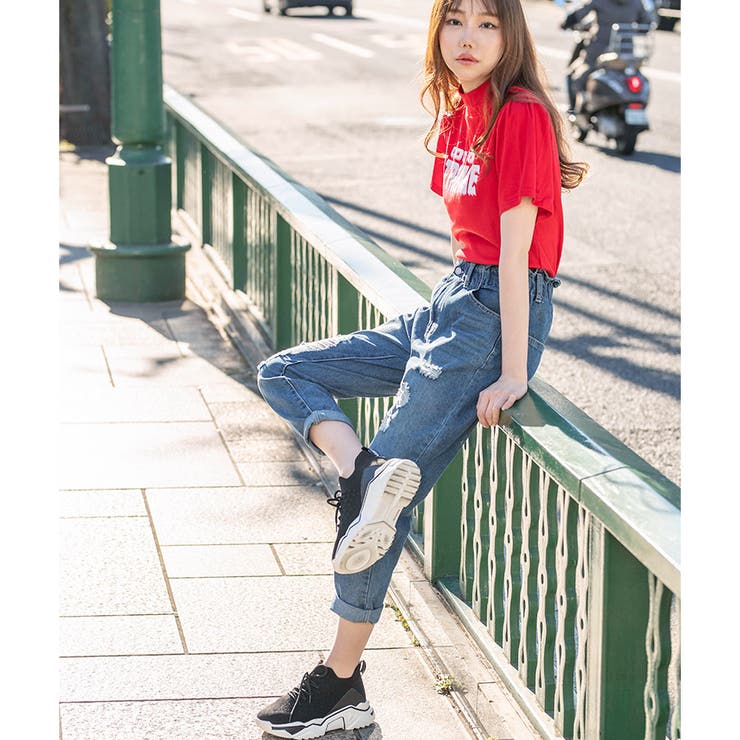 デニムブロークンイージーマムパンツ ファッション通販 女性 | LAYLA | 詳細画像4 