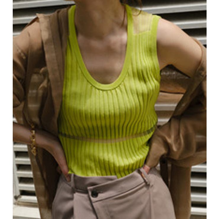 Sheer Blocking Tank Top | LE CIEL BLEU outlet | 詳細画像1 