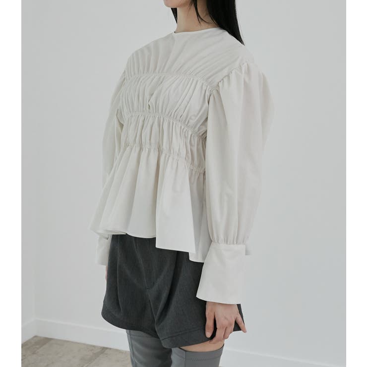 Back Ribbon Shirring Blouse | LE CIEL BLEU outlet | 詳細画像2 