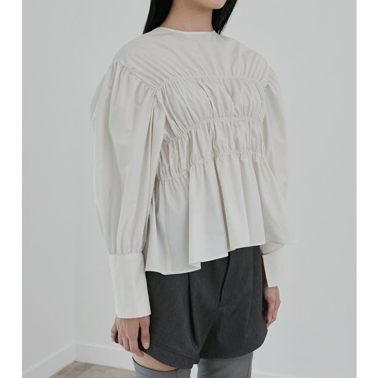 Back Ribbon Shirring Blouse | LE CIEL BLEU outlet | 詳細画像3 