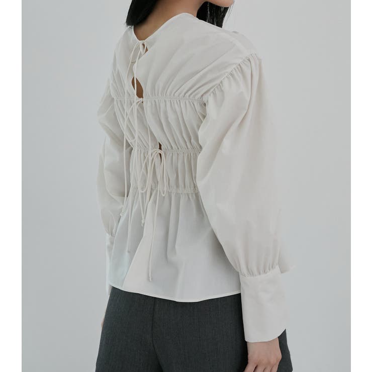 Back Ribbon Shirring Blouse | LE CIEL BLEU outlet | 詳細画像4 