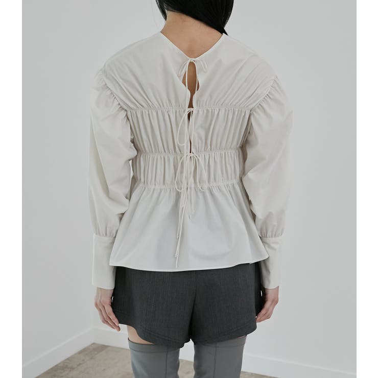 Back Ribbon Shirring Blouse | LE CIEL BLEU outlet | 詳細画像6 
