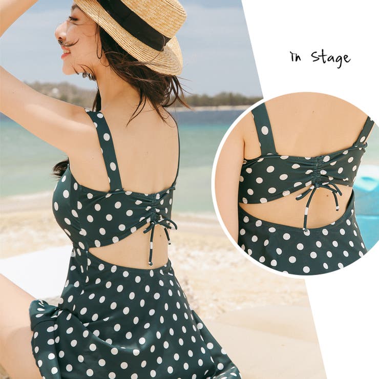 レディースファッション通販 水着ワンピース【新作ビキニ】ドット柄