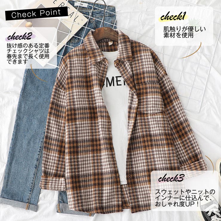 韓国 ファッション チェックシャツ 品番 Rtsw Cici Bella シーシーベラ のレディース ファッション通販 Shoplist ショップリスト