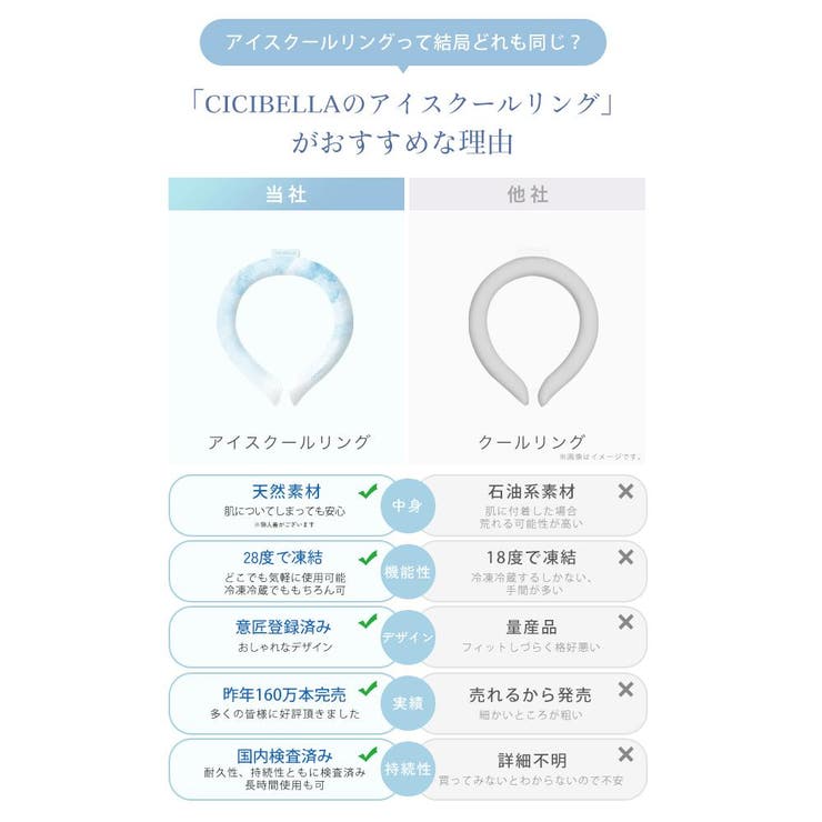 クールリング アイスクールリング ネッククーラー | cici bella | 詳細画像14 