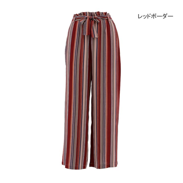 ストライプガウチョパンツ ボトムス ボーダー[品番：RTSW0000285