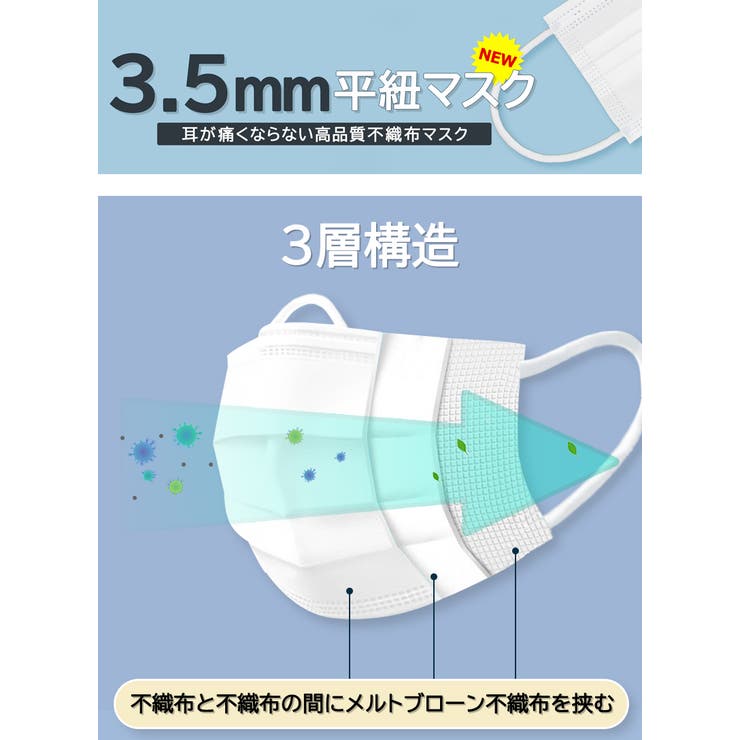 【ただいま注文殺到中!!】【高評価 不織布マスク】（17枚ずつ個包装）マスク 5… | cici bella | 詳細画像4 