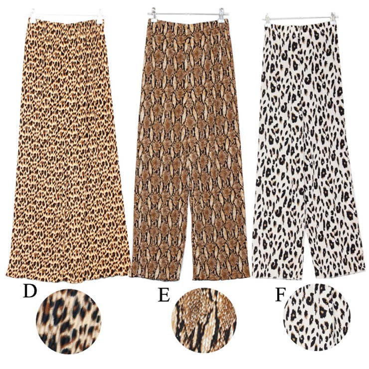 プリントプリーツワイドパンツ アニマル柄 ドット柄 | Leggy&Paggy | 詳細画像12 