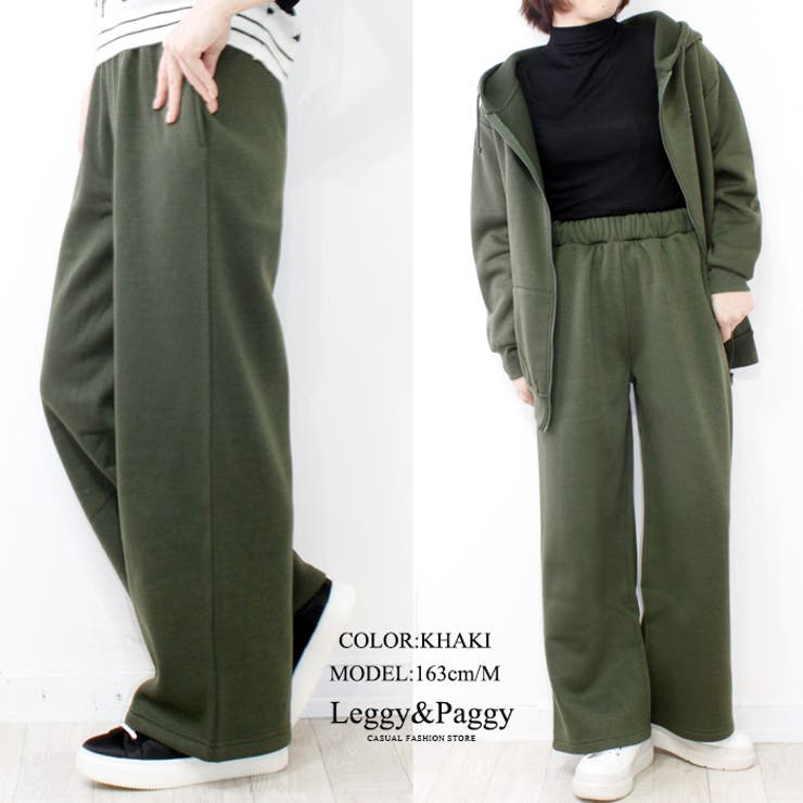 GOLDJAPAN ワイドパンツ パンツ 裏起毛 レディース 大きいサイズ