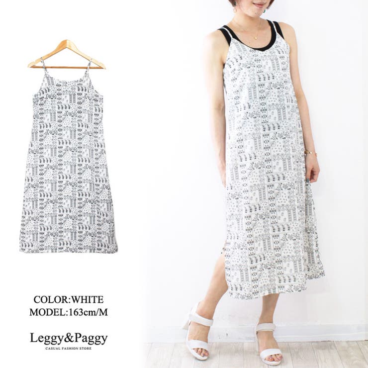 バンダナ柄プリントキャミワンピース[品番：ELEW0001464