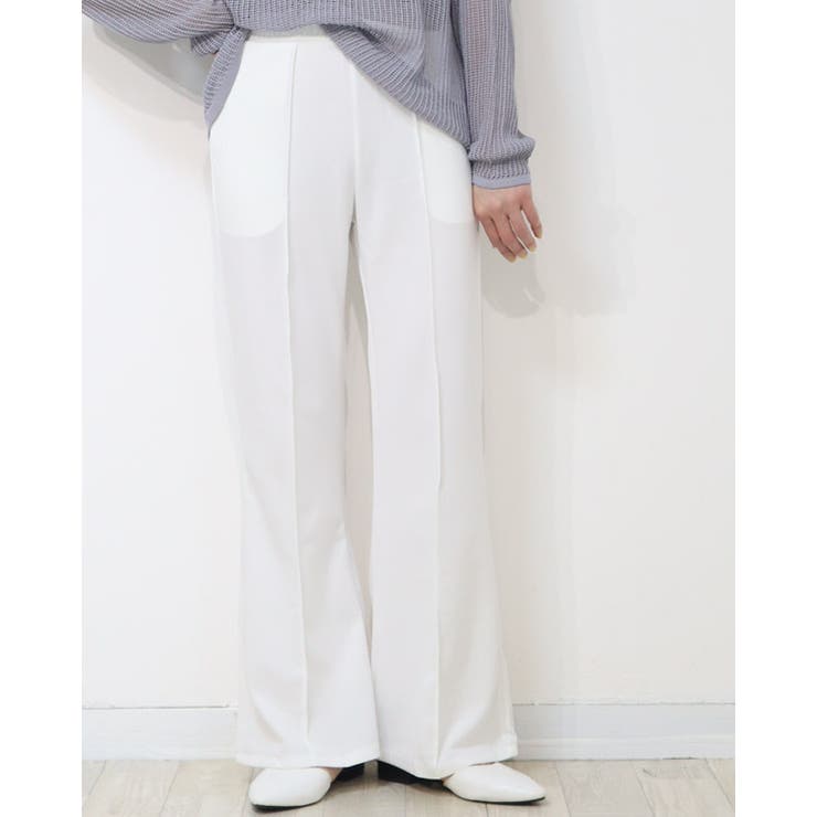 センタープレス フレアパンツ ロングパンツ きれいめパンツ[品番