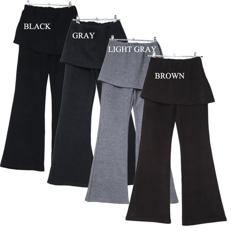 スカートドッキング 裏ベロアフレアパンツ | Leggy&Paggy | 詳細画像12 