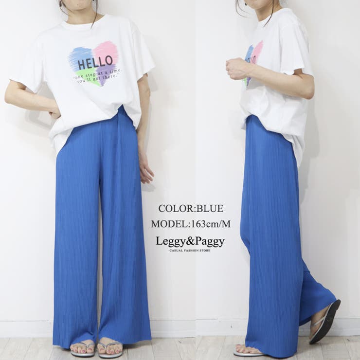 ★minagram★ ロアブ プリーツワイドパンツ まるでスカートのようなボリューム感のシフォンプリーツワイド