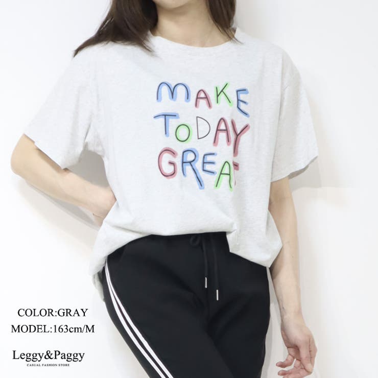 英字ロゴ ビッグTシャツ 半袖Tシャツ ロゴT Tシャツ半袖 | Leggy&Paggy | 詳細画像4 