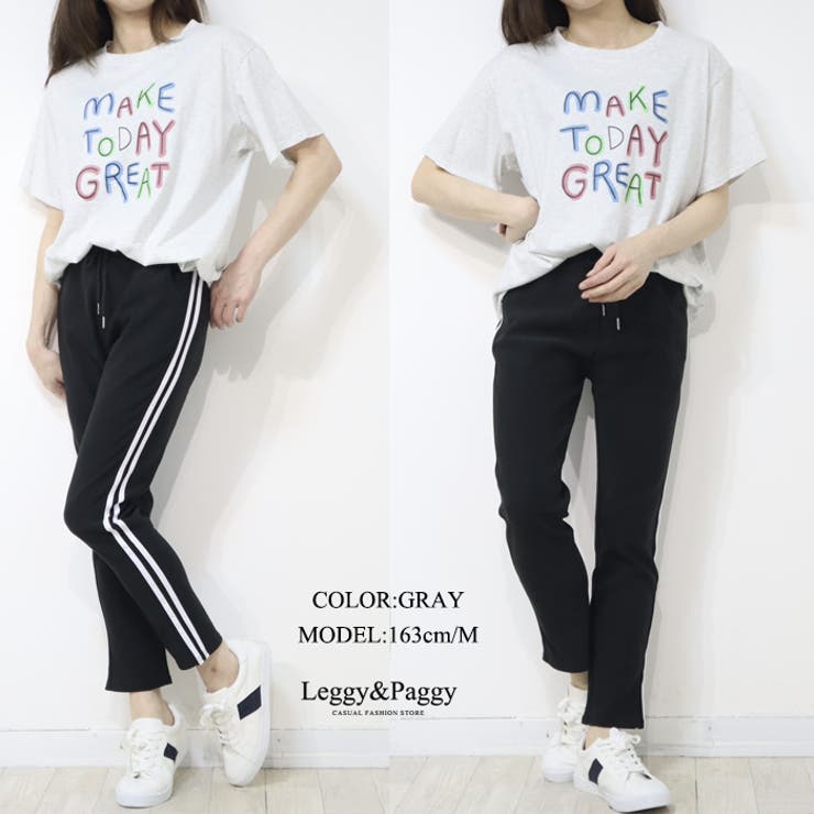 英字ロゴ ビッグTシャツ 半袖Tシャツ ロゴT Tシャツ半袖 | Leggy&Paggy | 詳細画像7 