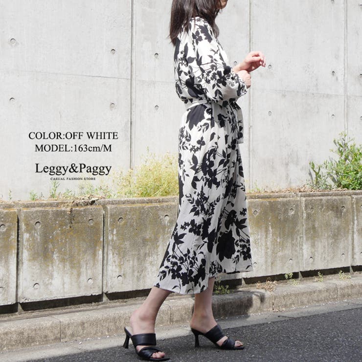 ボタニカルプリント バルーンスリーブ ロングワンピース | Leggy&Paggy | 詳細画像4 