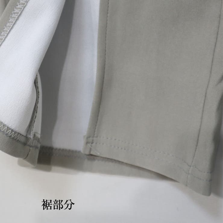 ジャージタッチ 裾スリットパンツ ウエストゴム[品番