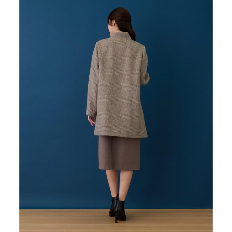 Leilian レリアン カシミヤ100%ハーフコート ブラウン 9号 リバー