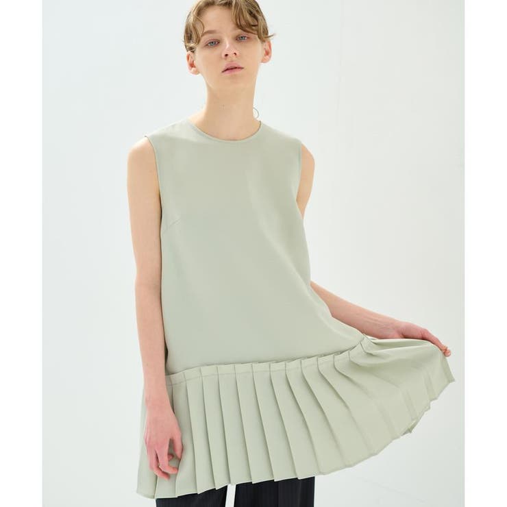 プリーツヘムノースリーブブラウス[品番：LAVW0014383]｜LANVIN en 