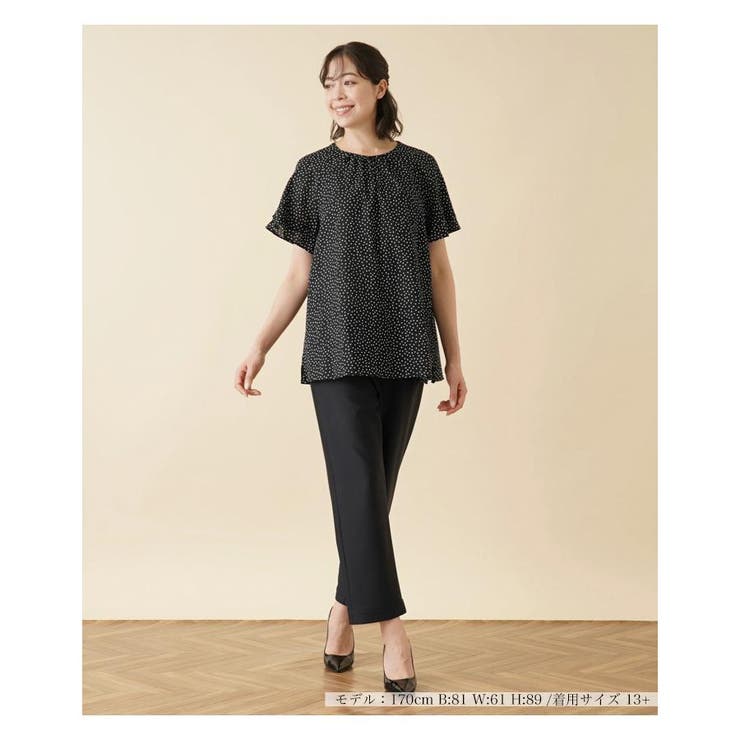 ※お値下げしました※　レリアンプラスハウス13+　ドットスモックブラウス ドットスモックブラウス[品番：LAVW0009700]｜Leilian PLUS HOUSE