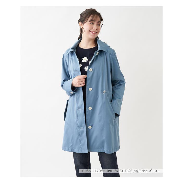 Aライン leilian レリアン ダッフルコート ウール ジッパー＆フード