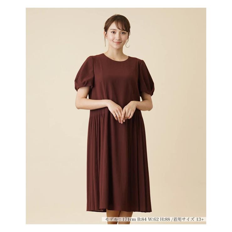 ブラウン系 | 洗えるフェミニンワンピース | Leilian PLUS HOUSE