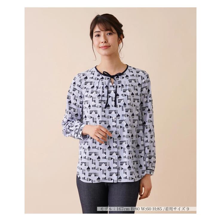 プリントリボンブラウス | Leilian | 詳細画像1 