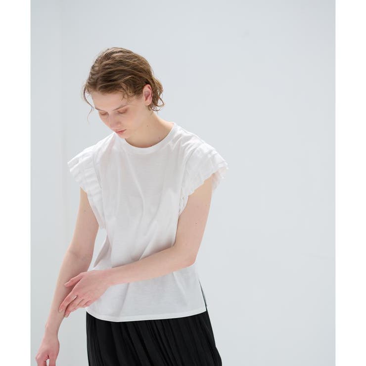 ポイントフリルノースリーブカットソー[品番：LAVW0010286]｜LANVIN en 