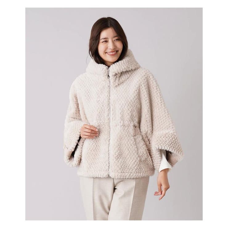 フェイクファーフーデッドショートコート[品番：LAVW0006016]｜Leilian