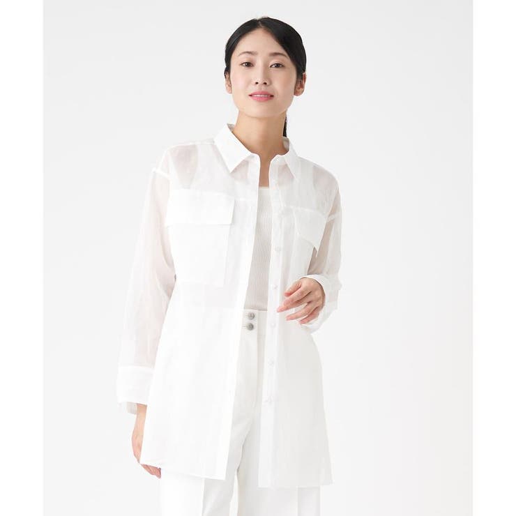 コットンオーガンジーシャツブラウス[品番：LAVW0014478]｜LANVIN 