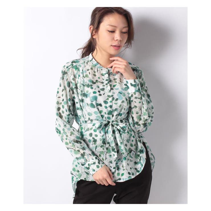 グリーン系 | ボタニカル柄ブラウス | Leilian PLUS HOUSE