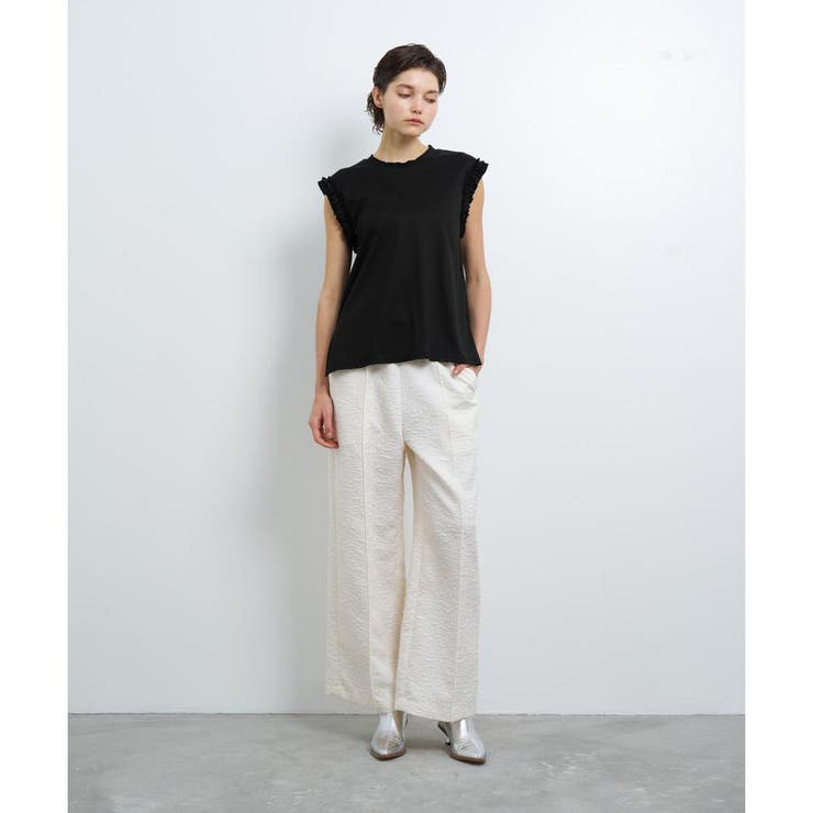 LANVIN フリル付きノースリーブチュニック ティール　新品未使用♡ LANVIN en Bleu｜ランバンオンブルーのトップス（袖なし）通販