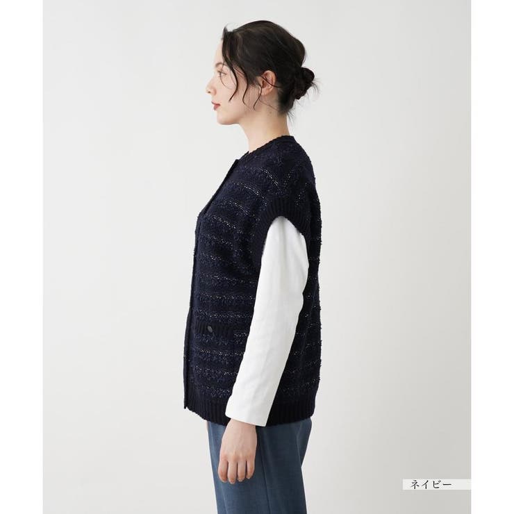 ニットツイードベスト[品番：LAVW0019121]｜Leilian PLUS HOUSE  