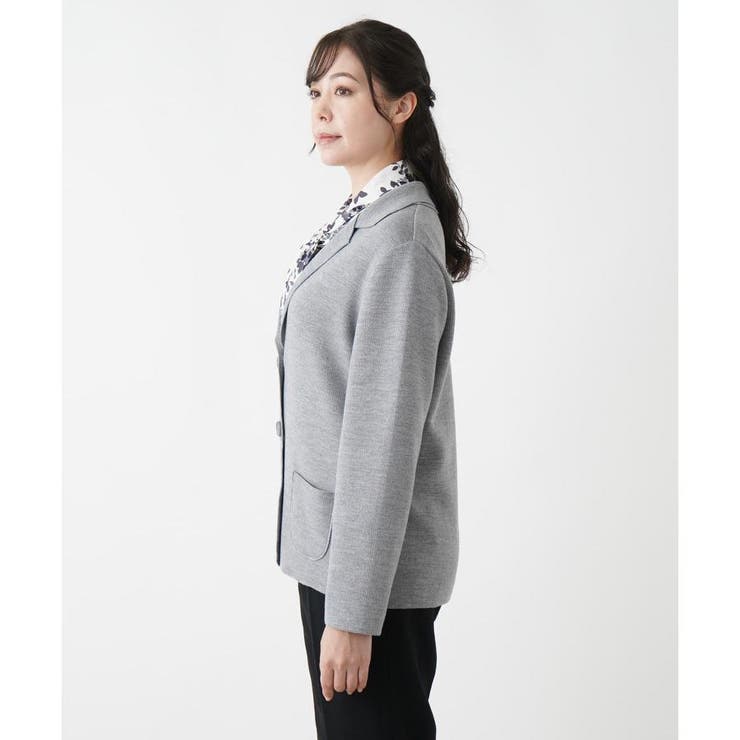 日本製 ウール100％ 無縫製 インレー ニットジャケット elalto