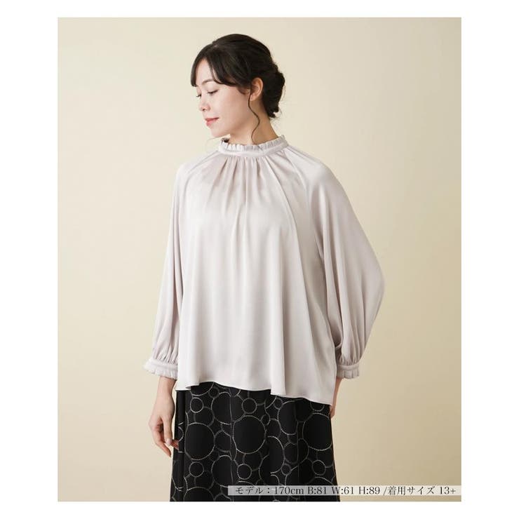 スタンドカラーブラウス[品番：LAVW0014028]｜Leilian PLUS HOUSE  
