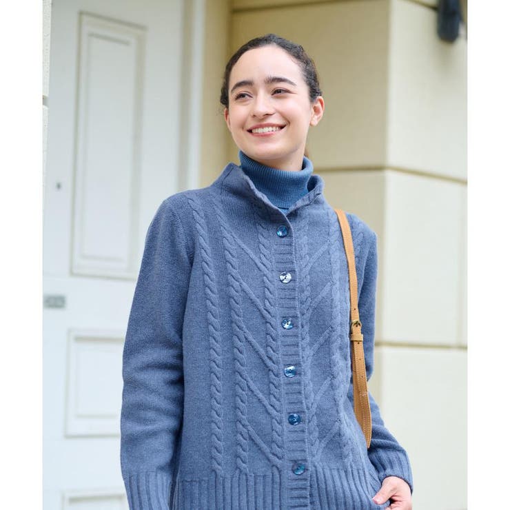 レリアン ニット 長袖 チェック ウール トップス レディース 9サイズ  