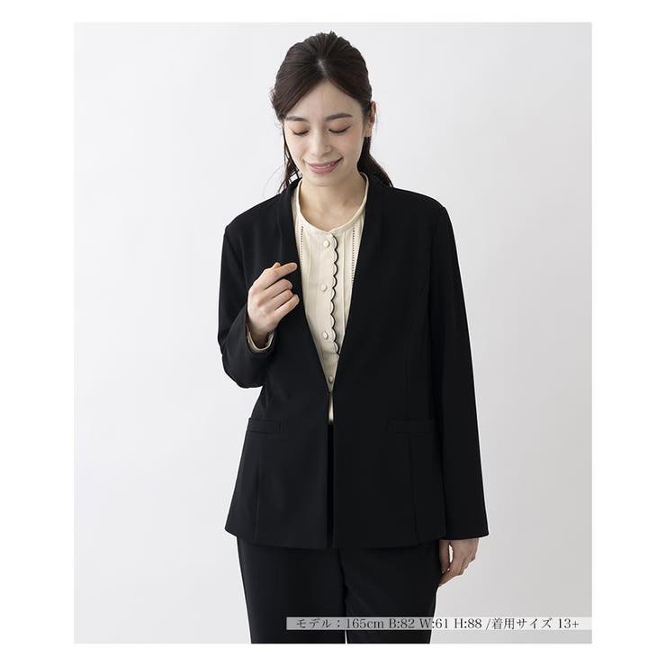 ブラック | ノーカラージャケット | Leilian PLUS HOUSE