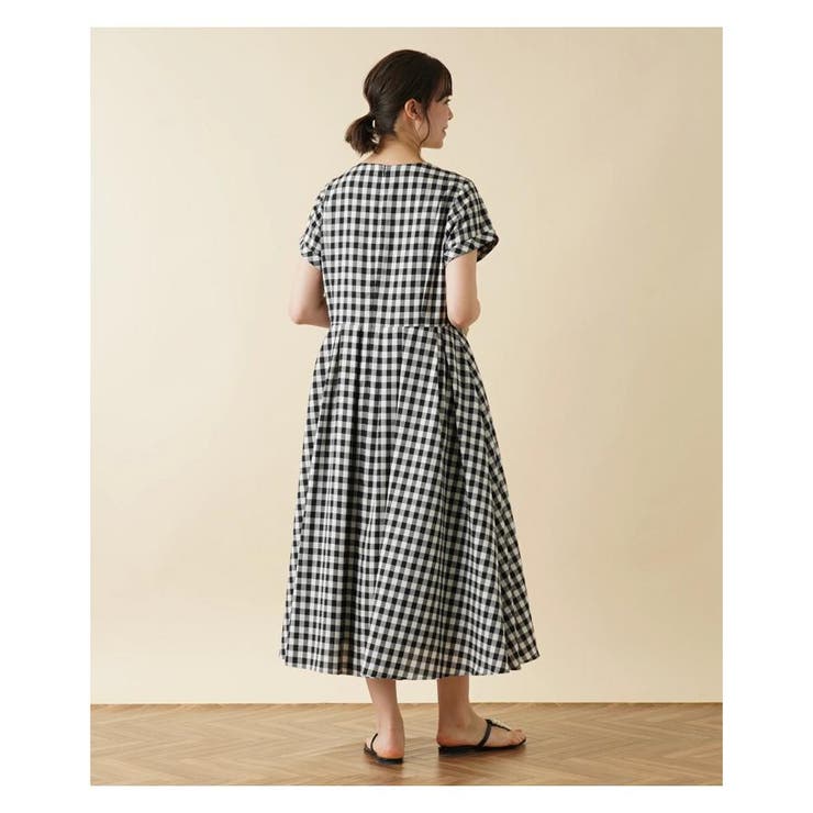 美品✨Leilian レリアン ギンガムチェック柄ワンピース 半袖 ベルト付き 美品✨Leilian レリアン ギンガムチェック柄ワンピース 半袖