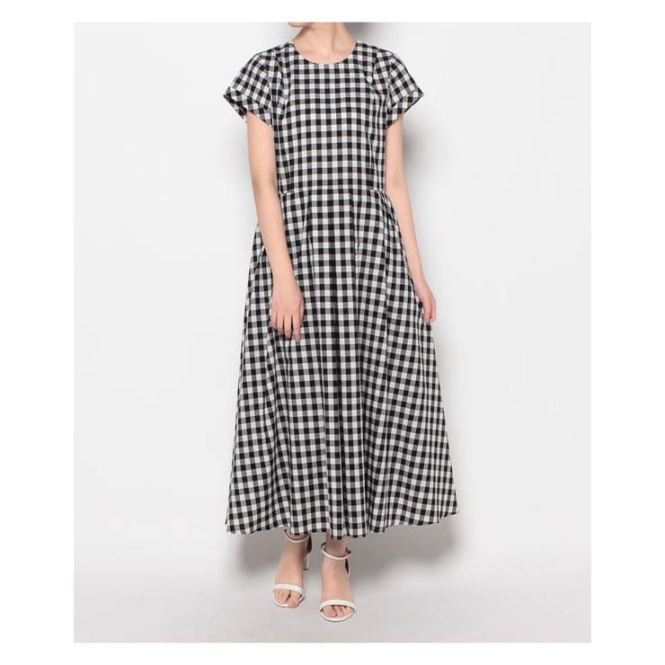 美品✨Leilian レリアン ギンガムチェック柄ワンピース 半袖 ベルト付き 店舗人気】ギンガムチェックワンピース【プラス企画】|レリアン
