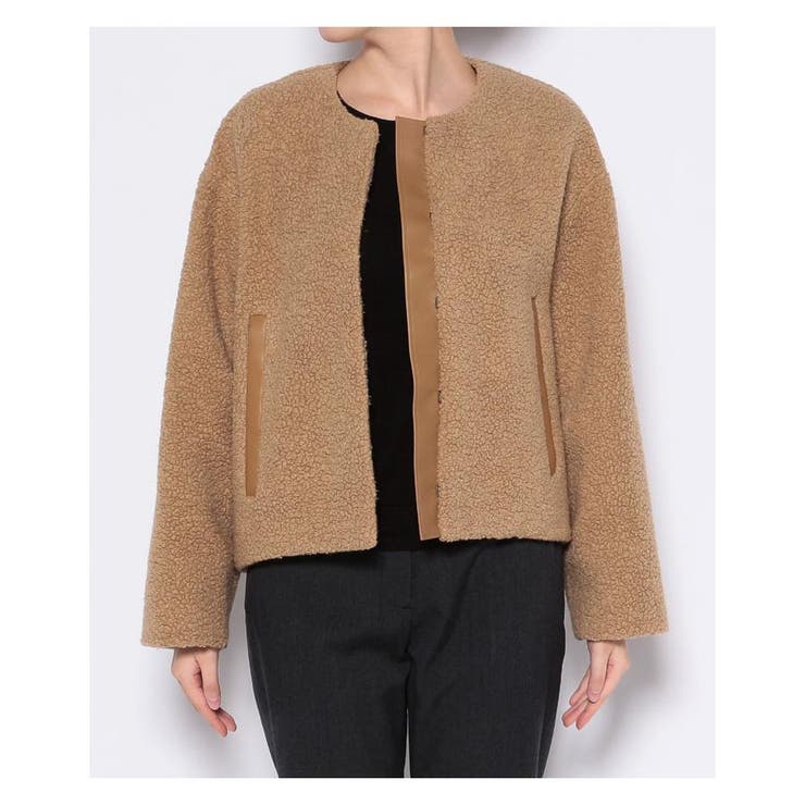 ノーカラーボアジャケット[品番：LAVW0006542]｜LANVIN COLLECTION