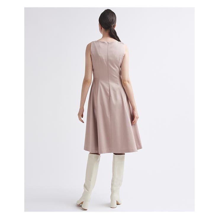 LANVIN en Bleu✿日本製 サテン フリルワンピース 黒 36 サテンノースリーブワンピース[品番：LAVW0004166]｜LANVIN en